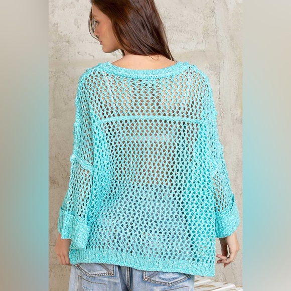#28 POL 🌸CLOSEOUT PRICE FIRM 🌸New! Pol Oversized Chunky Crochet Sweater Top - Picture 4 of 4